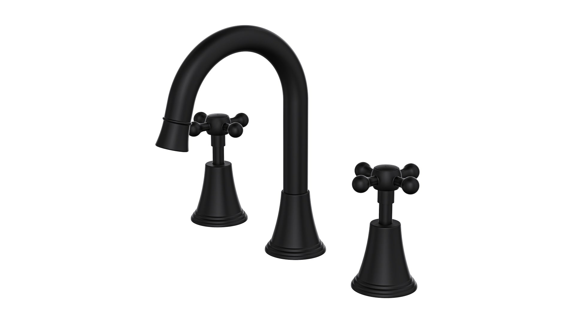 LINSOL VINTAGE CROSS HANDLE BASIN SET MATTE BLACK