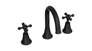 LINSOL VINTAGE CROSS HANDLE BASIN SET MATTE BLACK