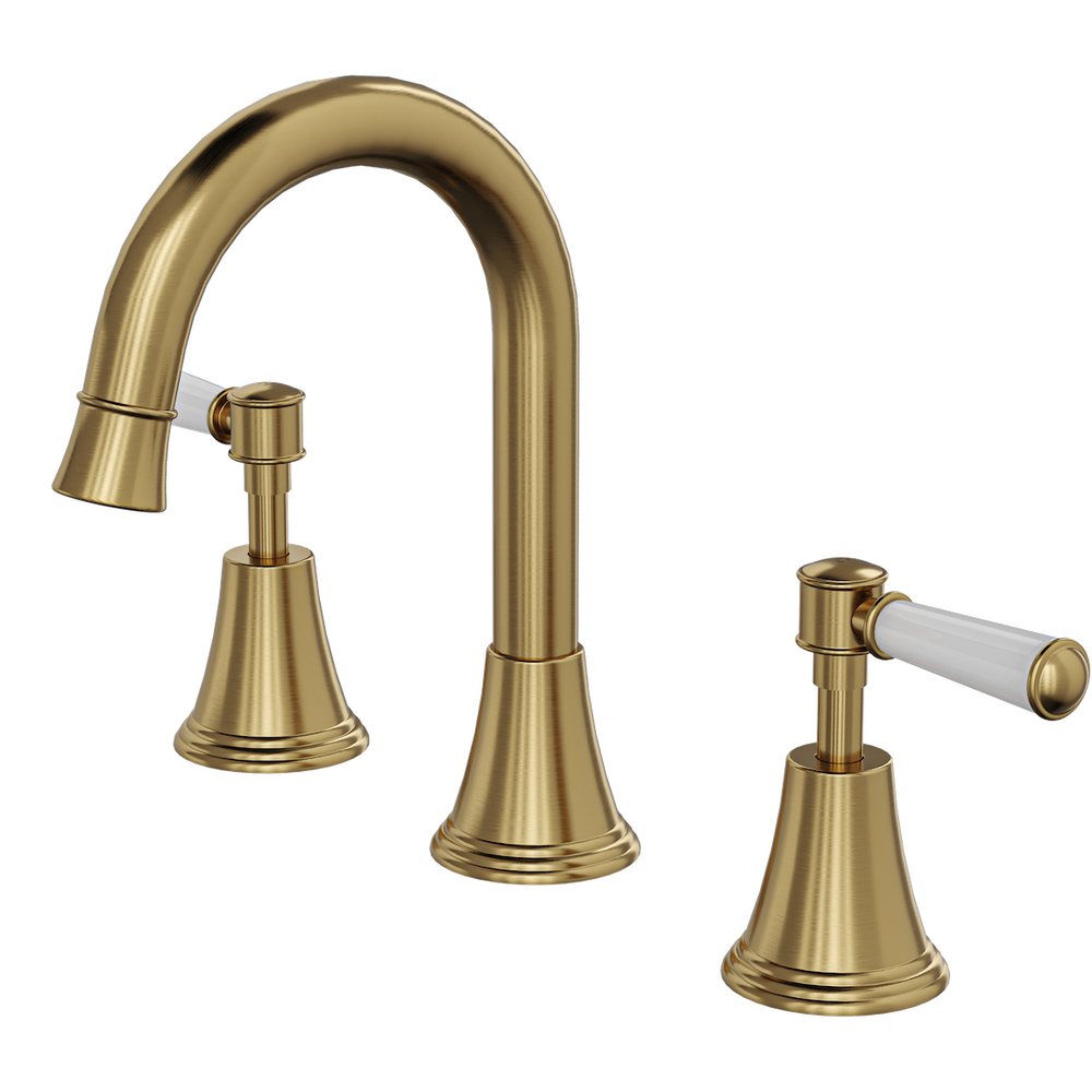 LINSOL VINTAGE LEVER HANDLE BASIN SET BRUSHED BRASS