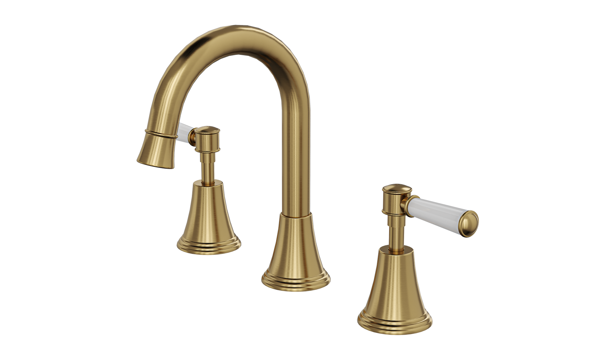 LINSOL VINTAGE LEVER HANDLE BASIN SET BRUSHED BRASS