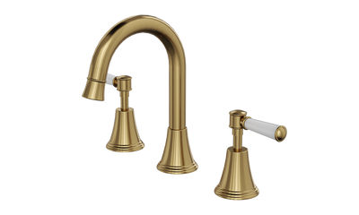 LINSOL VINTAGE LEVER HANDLE BASIN SET BRUSHED BRASS