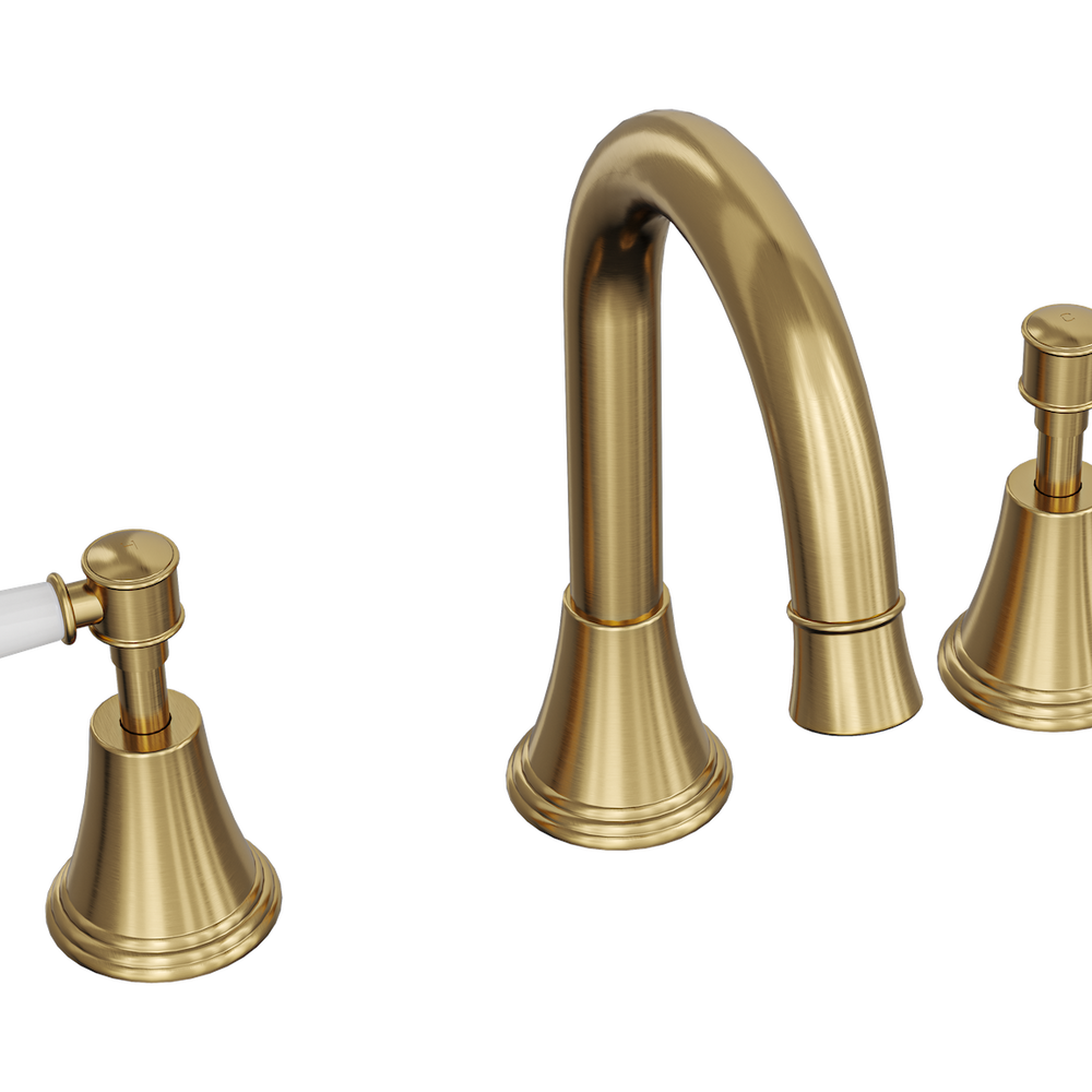 LINSOL VINTAGE LEVER HANDLE BASIN SET BRUSHED BRASS