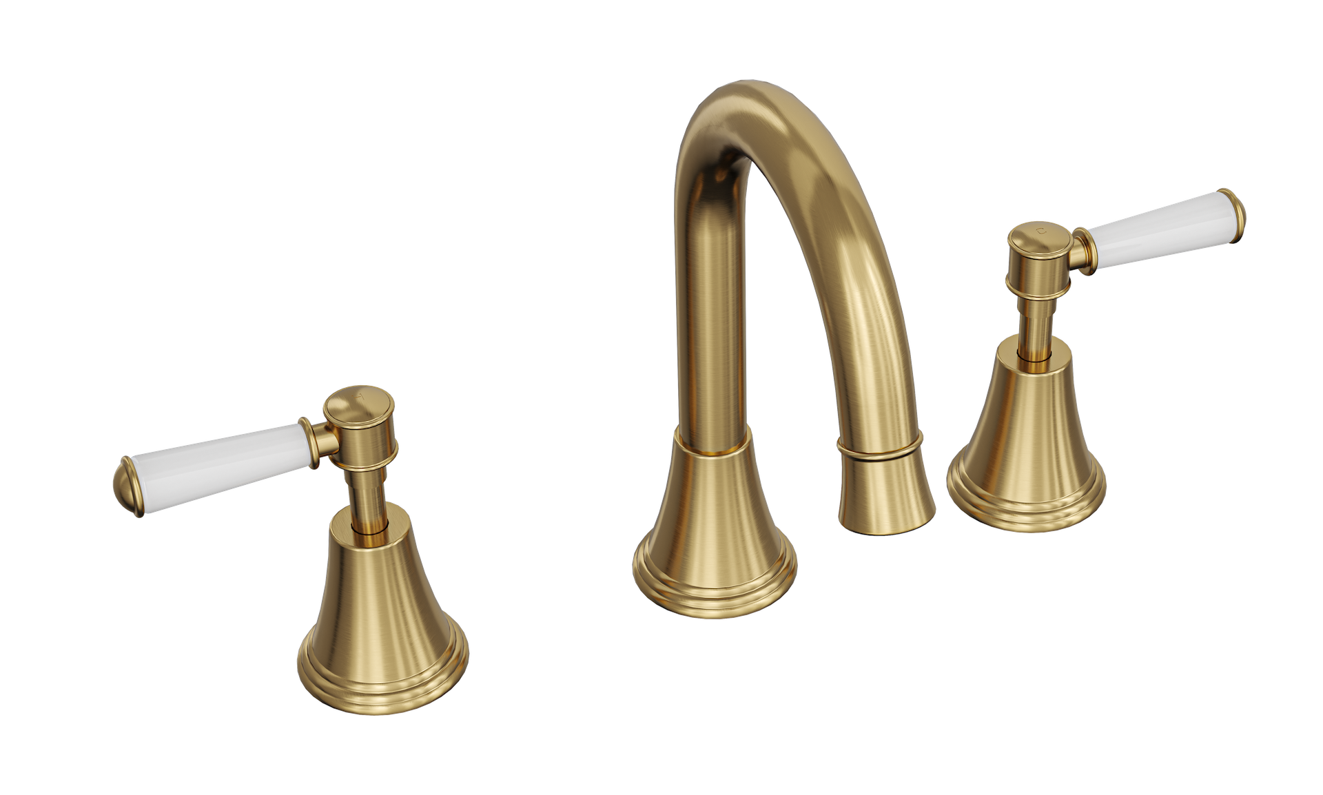 LINSOL VINTAGE LEVER HANDLE BASIN SET BRUSHED BRASS