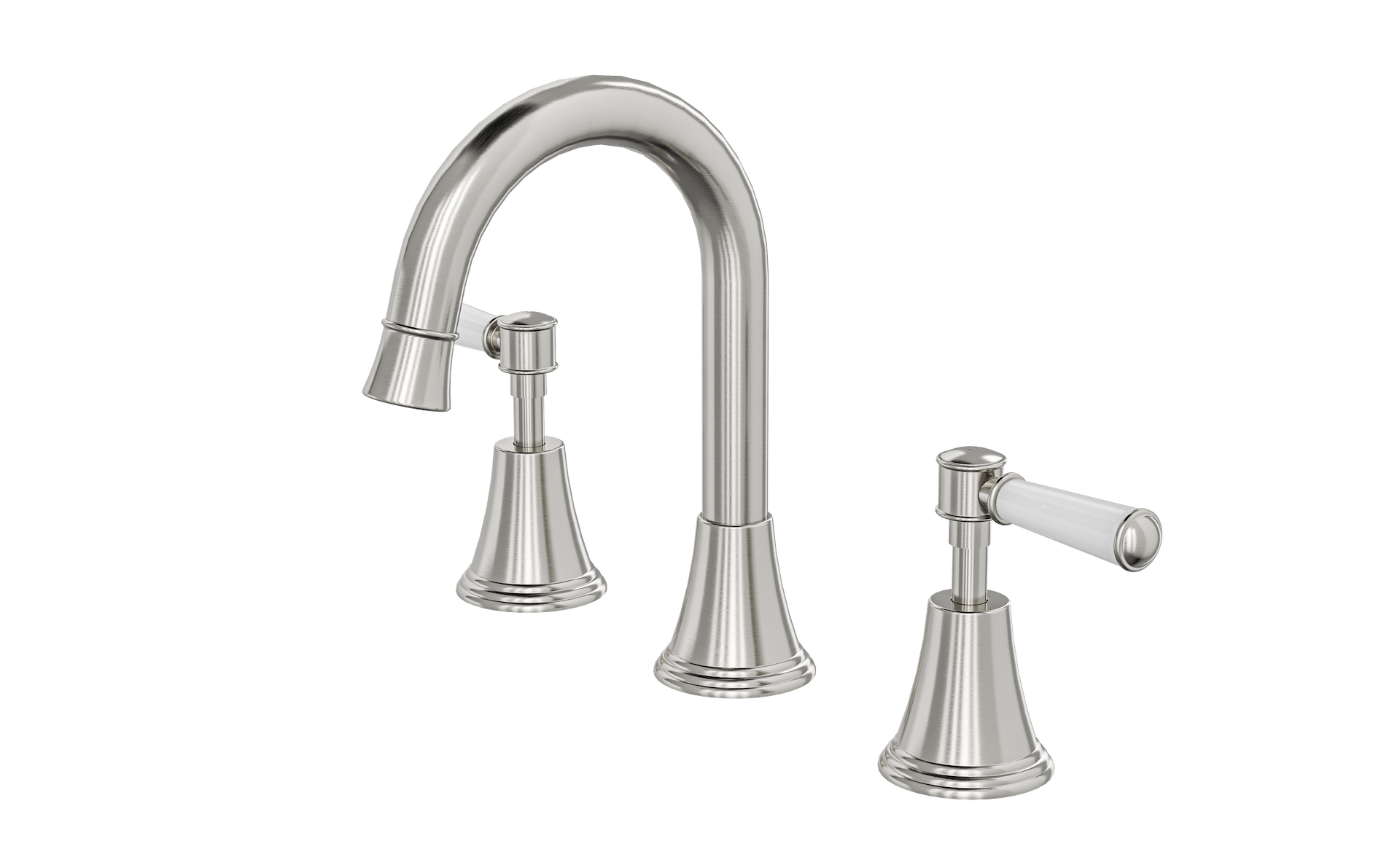 LINSOL VINTAGE LEVER HANDLE BASIN SET BRUSHED NICKEL