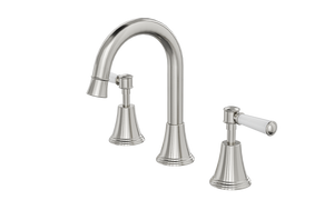 LINSOL VINTAGE LEVER HANDLE BASIN SET BRUSHED NICKEL