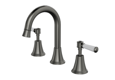 LINSOL VINTAGE LEVER HANDLE BASIN SET GUN METAL