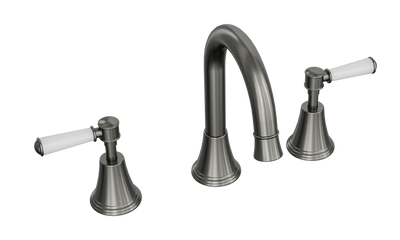 LINSOL VINTAGE LEVER HANDLE BASIN SET GUN METAL