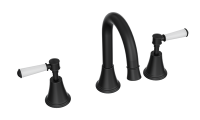 LINSOL VINTAGE LEVER HANDLE BASIN SET MATTE BLACK