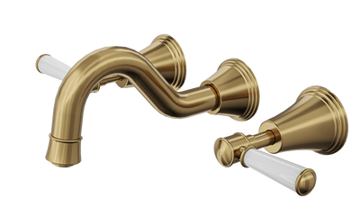 LINSOL VINTAGE LEVER HANDLE BATH SET BRUSHED BRASS