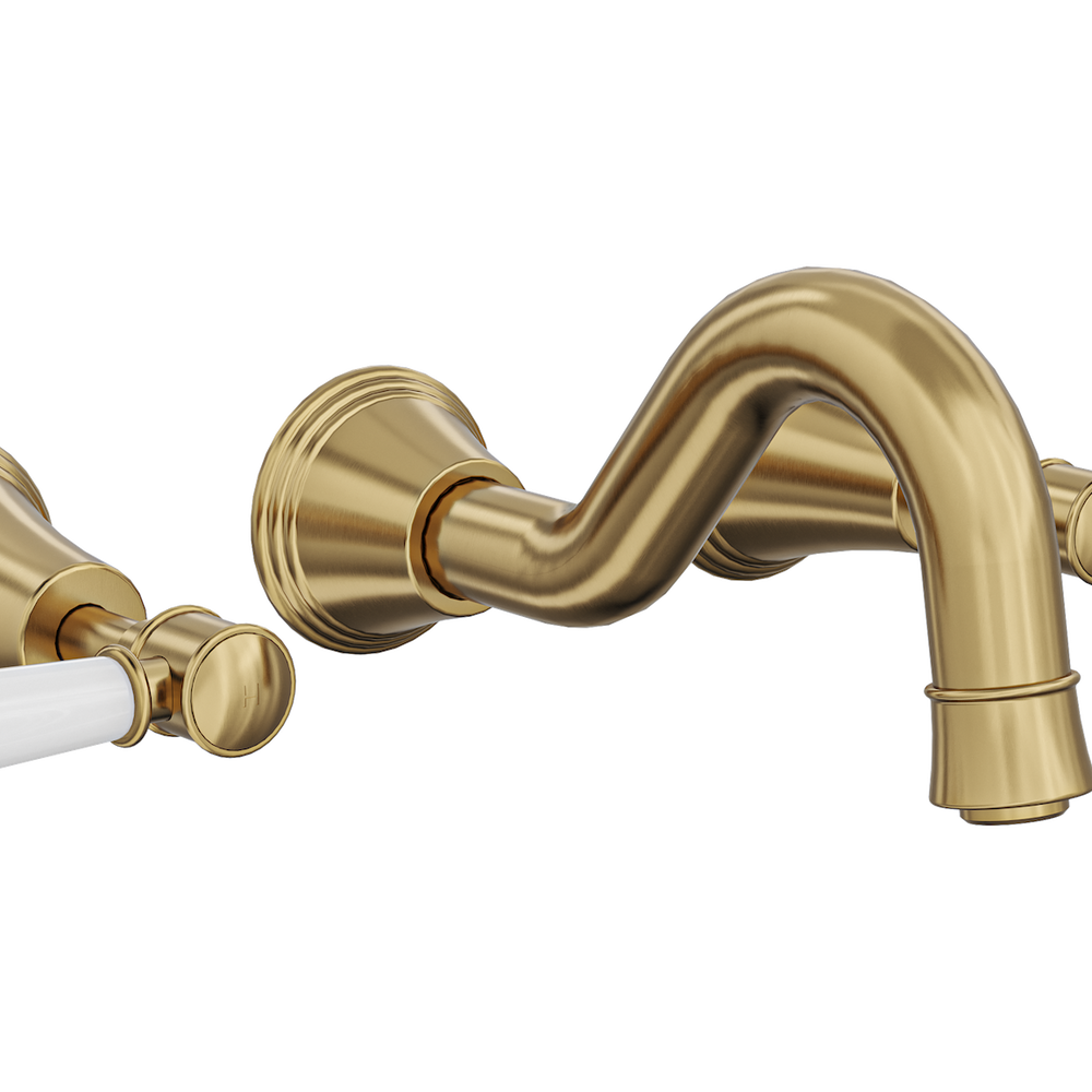 LINSOL VINTAGE LEVER HANDLE BATH SET BRUSHED BRASS