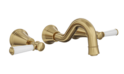 LINSOL VINTAGE LEVER HANDLE BATH SET BRUSHED BRASS