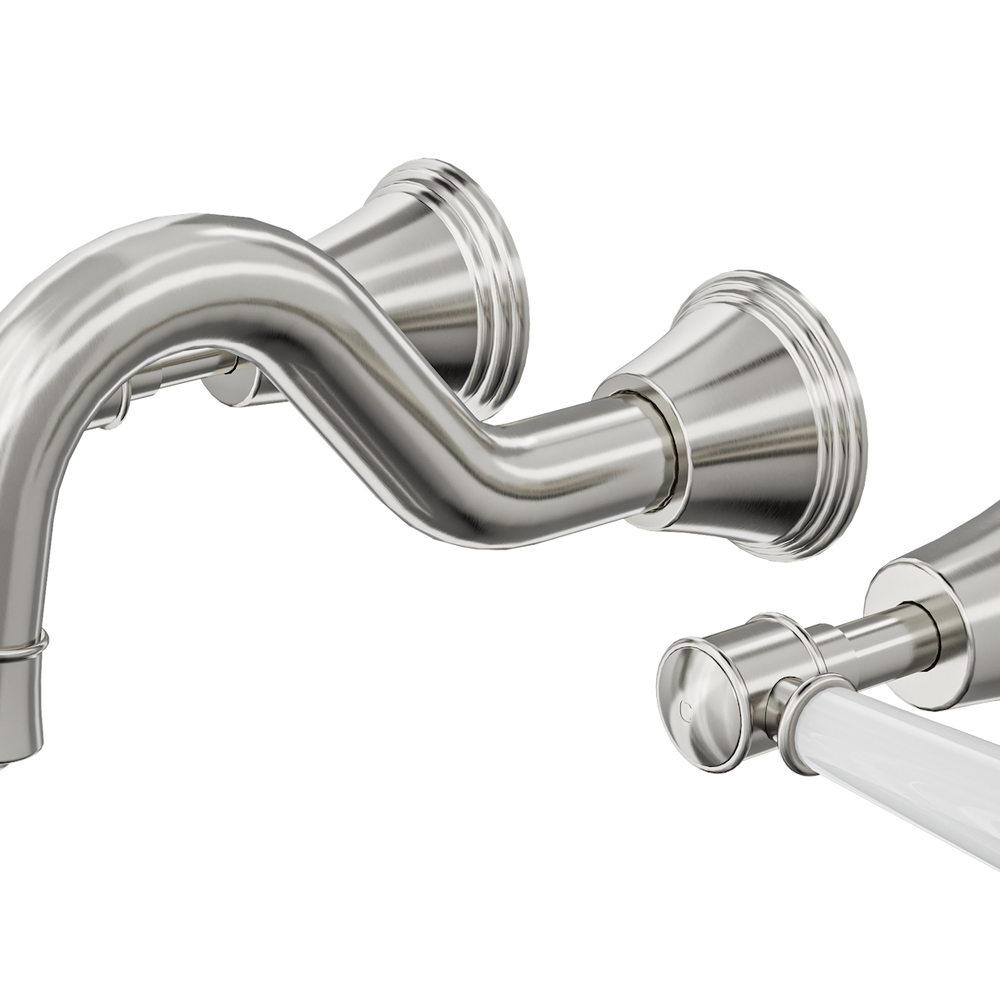 LINSOL VINTAGE LEVER HANDLE BATH SET BRUSHED NICKEL