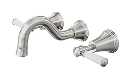 LINSOL VINTAGE LEVER HANDLE BATH SET BRUSHED NICKEL