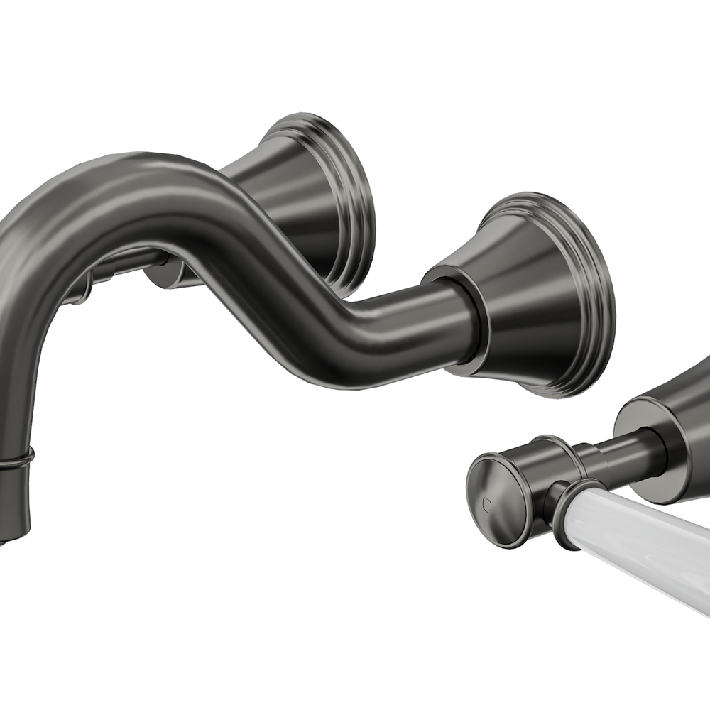 LINSOL VINTAGE LEVER HANDLE BATH SET GUN METAL
