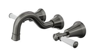 LINSOL VINTAGE LEVER HANDLE BATH SET GUN METAL