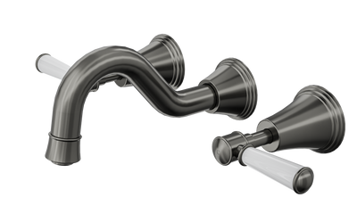 LINSOL VINTAGE LEVER HANDLE BATH SET GUN METAL