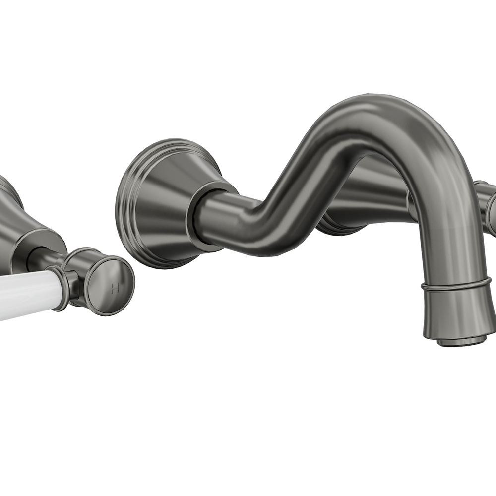 LINSOL VINTAGE LEVER HANDLE BATH SET GUN METAL