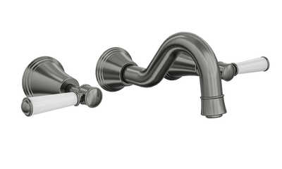 LINSOL VINTAGE LEVER HANDLE BATH SET GUN METAL