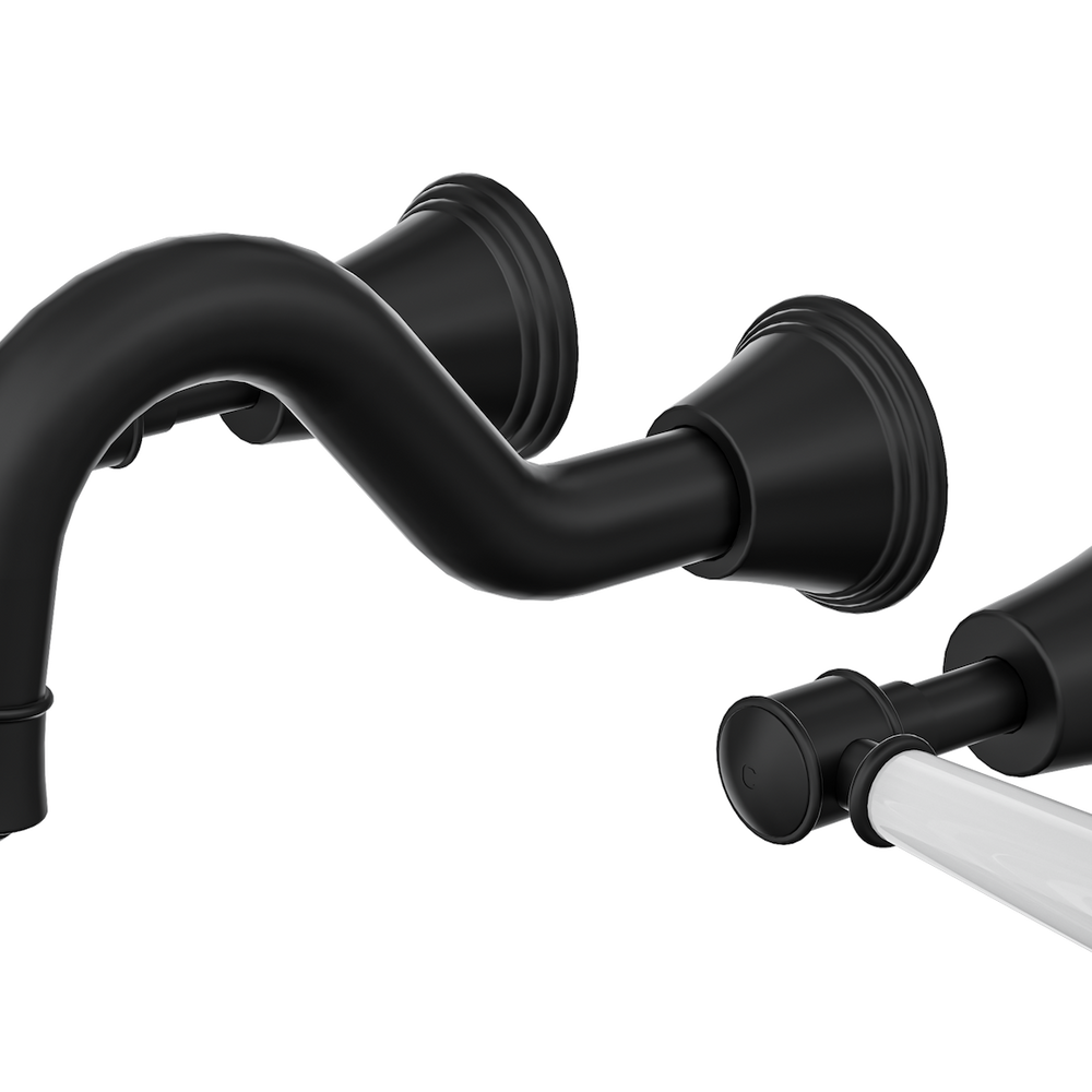 LINSOL VINTAGE LEVER HANDLE BATH SET MATTE BLACK