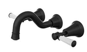 LINSOL VINTAGE LEVER HANDLE BATH SET MATTE BLACK