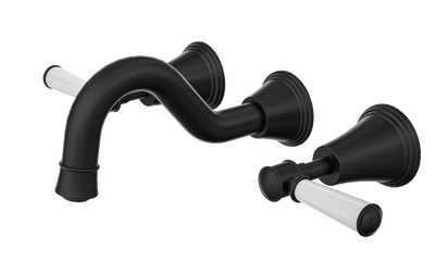 LINSOL VINTAGE LEVER HANDLE BATH SET MATTE BLACK