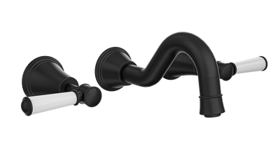 LINSOL VINTAGE LEVER HANDLE BATH SET MATTE BLACK