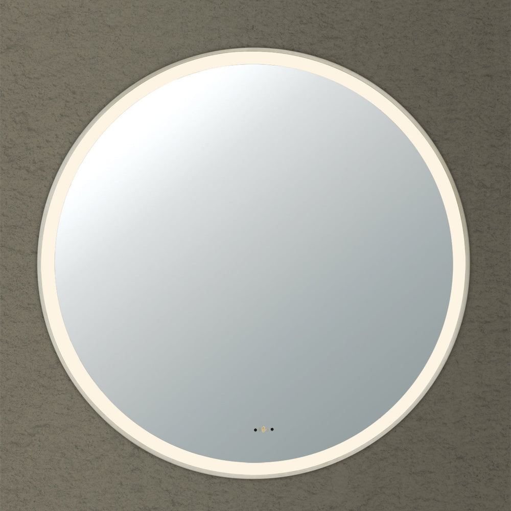 VITO LIRRA ROUND IRON FRAMED LED MIRROR BRUSHED NICKEL 800X800MM