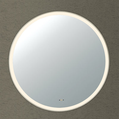 VITO LIRRA ROUND IRON FRAMED LED MIRROR BRUSHED NICKEL 900X900MM