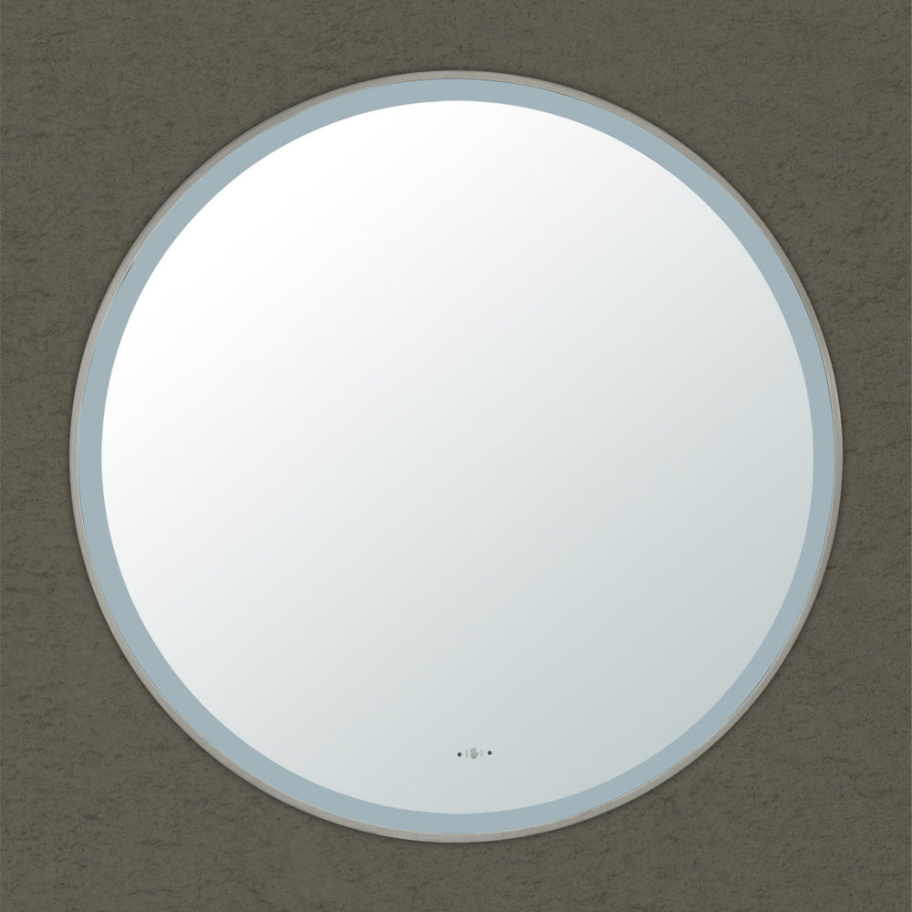 VITO LIRRA ROUND IRON FRAMED LED MIRROR GUN METAL 900X900MM