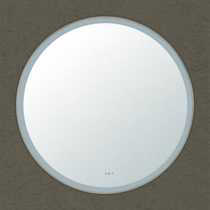 VITO LIRRA ROUND IRON FRAMED LED MIRROR GUN METAL 900X900MM
