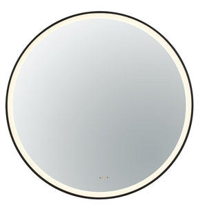 VITO LIRRA ROUND IRON FRAMED LED MIRROR MATTE BLACK 600X600MM