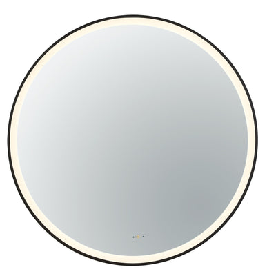 VITO LIRRA ROUND IRON FRAMED LED MIRROR MATTE BLACK 600X600MM