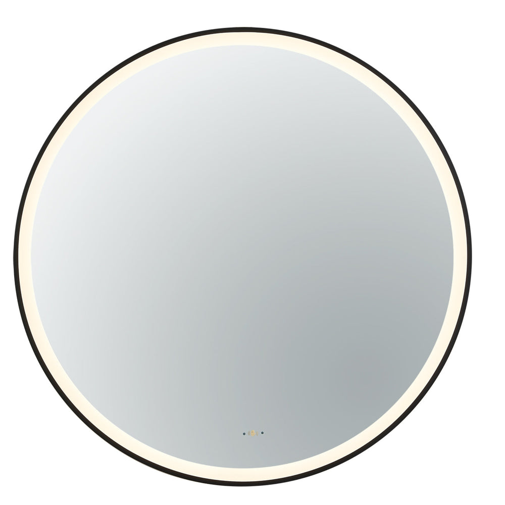 VITO LIRRA ROUND IRON FRAMED LED MIRROR MATTE BLACK 800X800MM