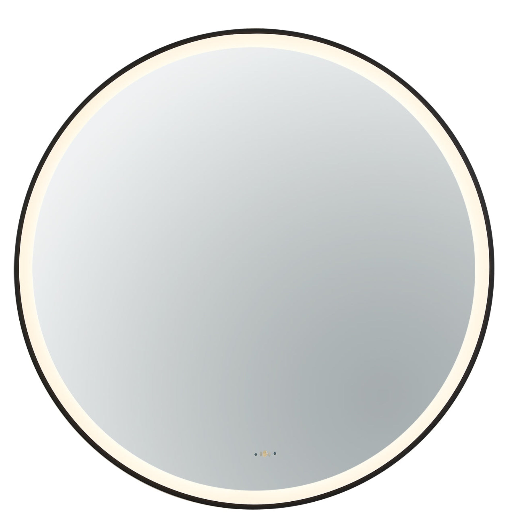 VITO LIRRA ROUND IRON FRAMED LED MIRROR MATTE BLACK 900X900MM