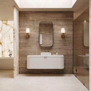 VITO AVANTTI MATTE WHITE 1200MM FLUTED CURVED SINGLE BOWL WALL HUNG VANITY