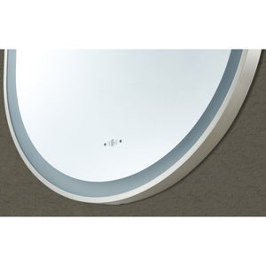 VITO LIRRA OVAL IRON FRAMED LED MIRROR BRUSHED NICKEL 600X1000MM