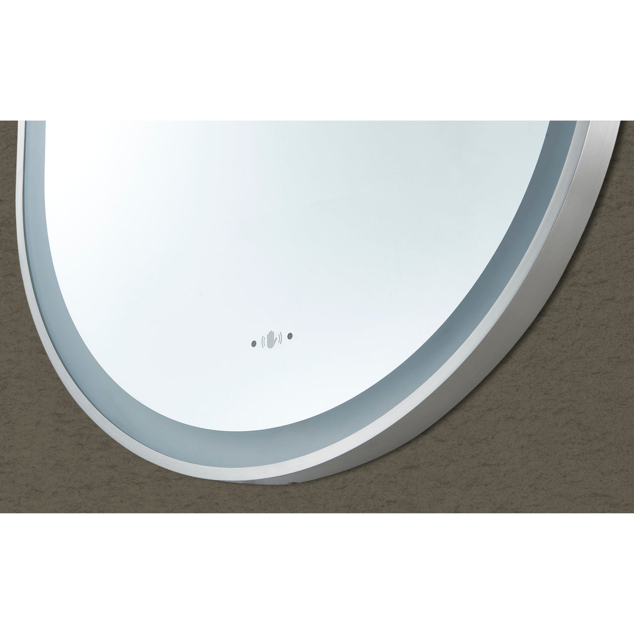 VITO LIRRA OVAL IRON FRAMED LED MIRROR GUN METAL 600X1000MM