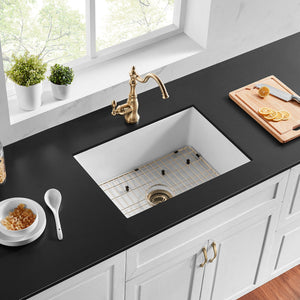 VITO QUARTZ SINGLE BOWL UNDERMOUNT KITCHEN SINK MATTE WHITE 730MM