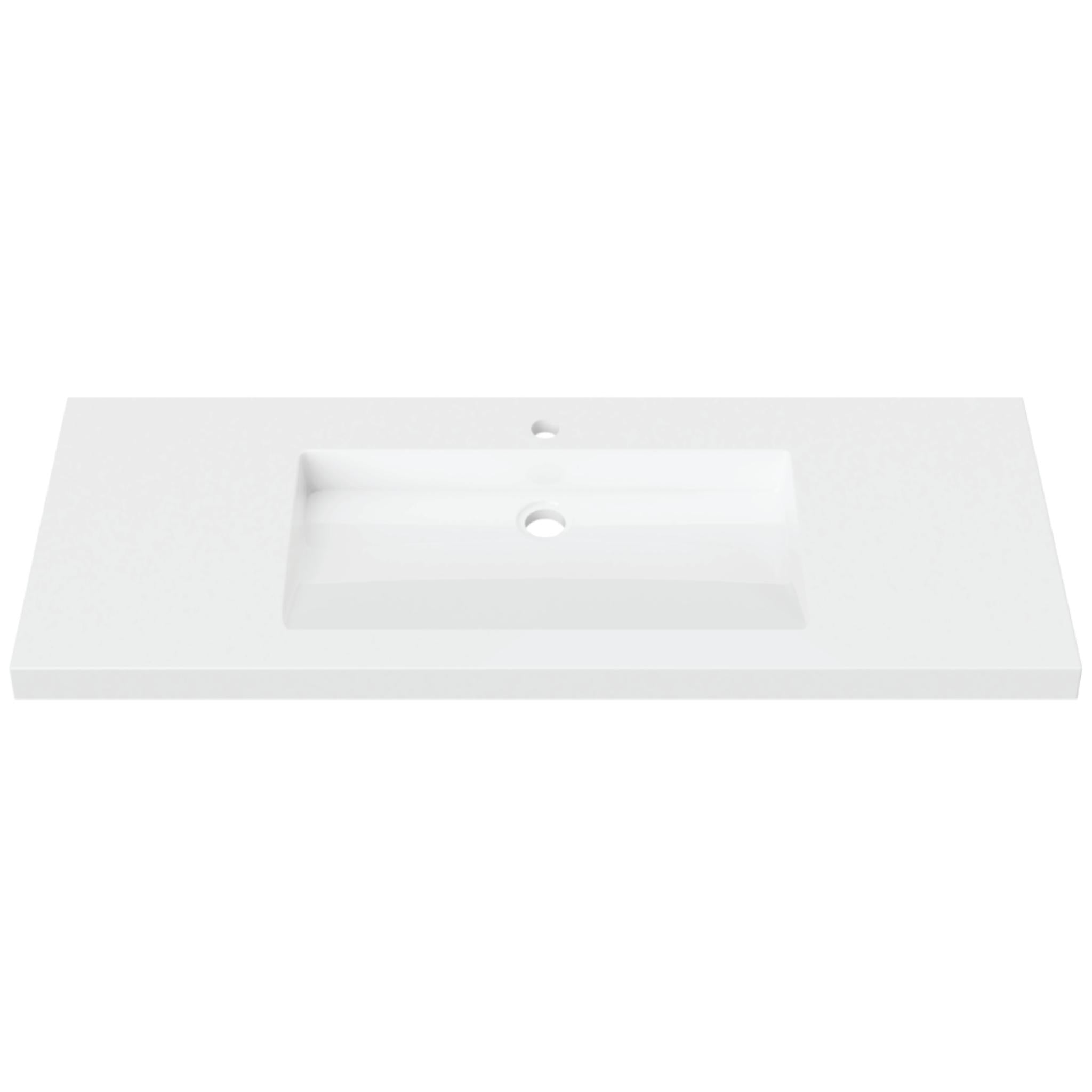 DUROCLASS VOGUE MAJOR GLOSS WHITE SINGLE BOWL UNDERMOUNT VANITY TOP (AVAILABLE IN 900MM AND 1200MM)