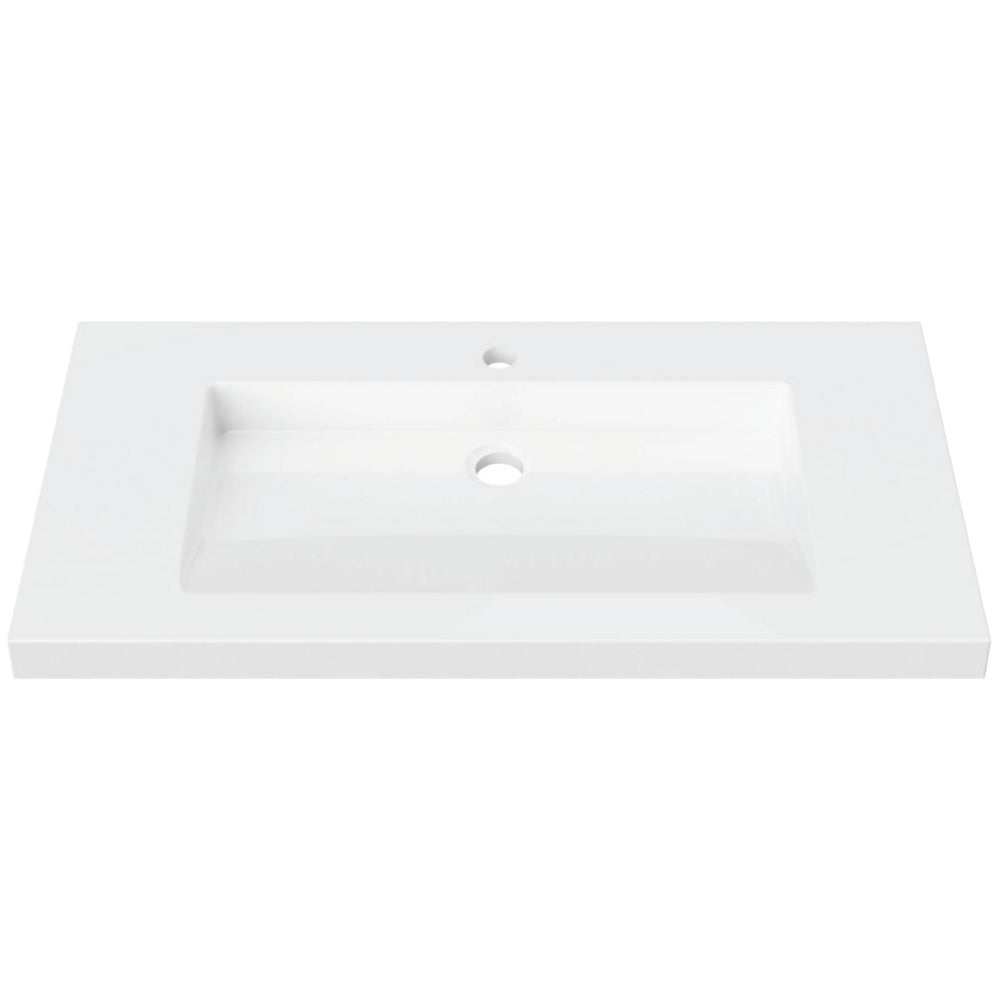DUROCLASS VOGUE MAJOR GLOSS WHITE SINGLE BOWL UNDERMOUNT VANITY TOP (AVAILABLE IN 900MM AND 1200MM)