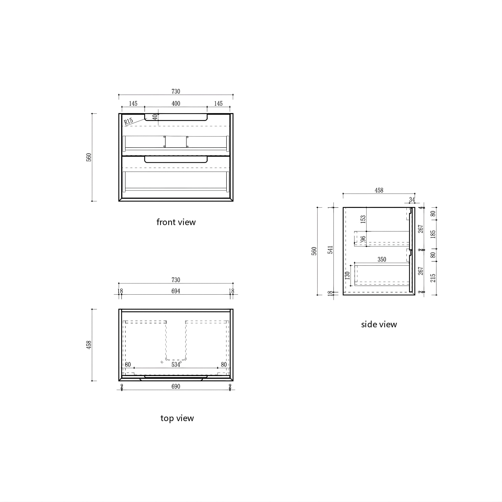 AULIC VOULARI HARVEST OAK 750MM SINGLE BOWL FRAMED WALL HUNG VANITY