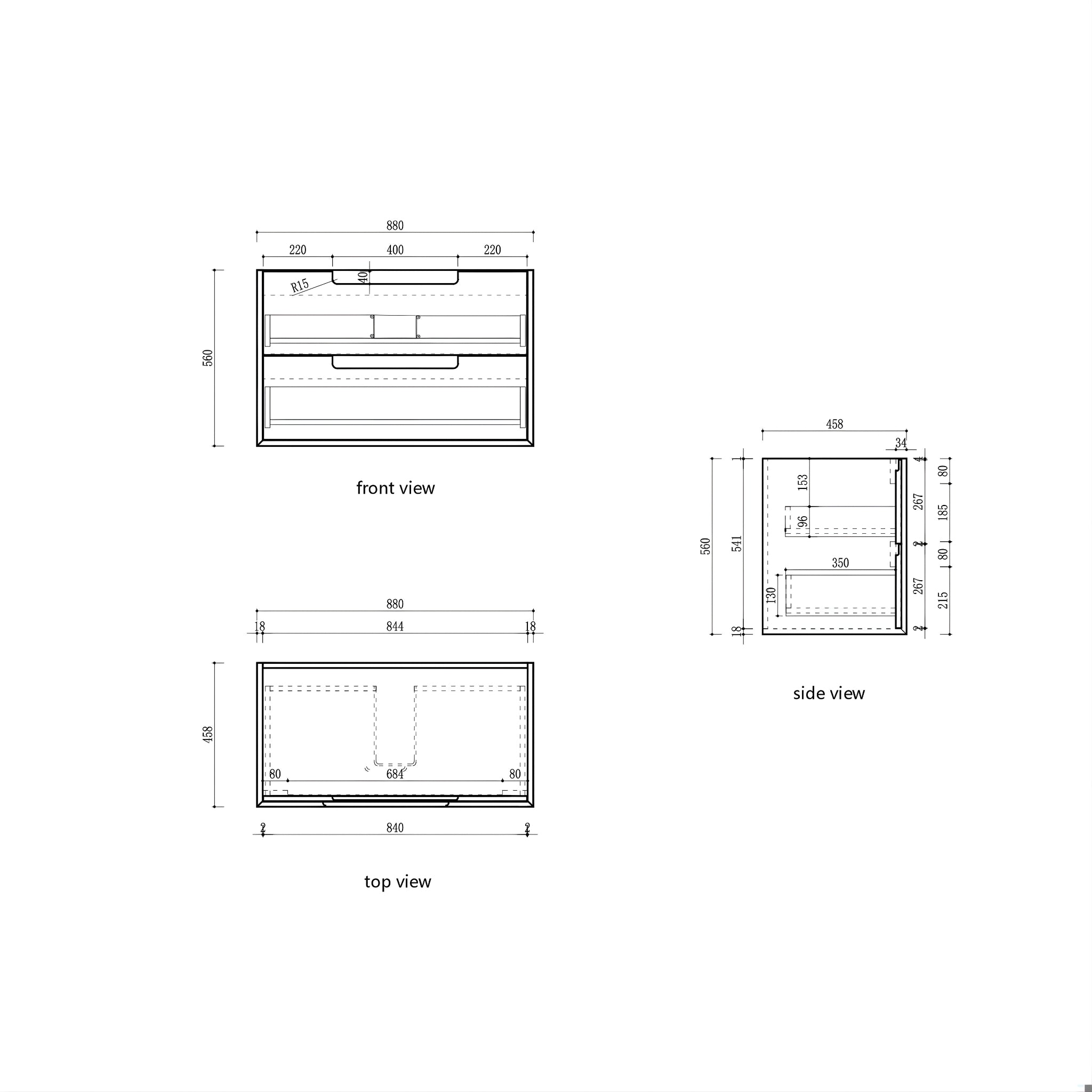AULIC VOULARI HARVEST OAK 900MM SINGLE BOWL FRAMED WALL HUNG VANITY