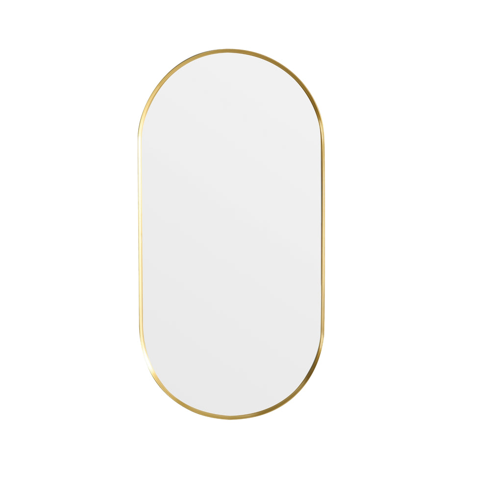 VITO VETRA OVAL ALUMINUM FRAMED MIRROR BRUSHED GOLD 450X900MM