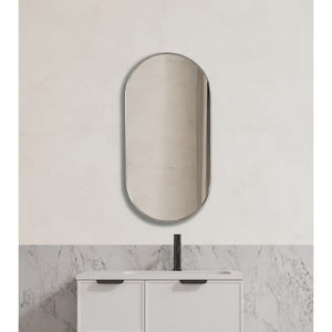 VITO VETRA OVAL ALUMINUM FRAMED MIRROR BRUSHED NICKEL 450X900MM