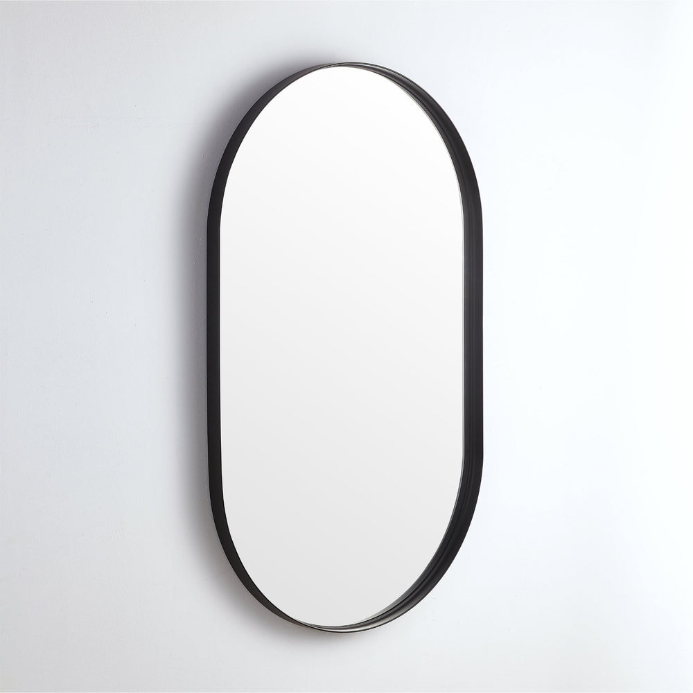 VITO VETRA OVAL ALUMINUM FRAMED MIRROR MATTE BLACK 450X900MM