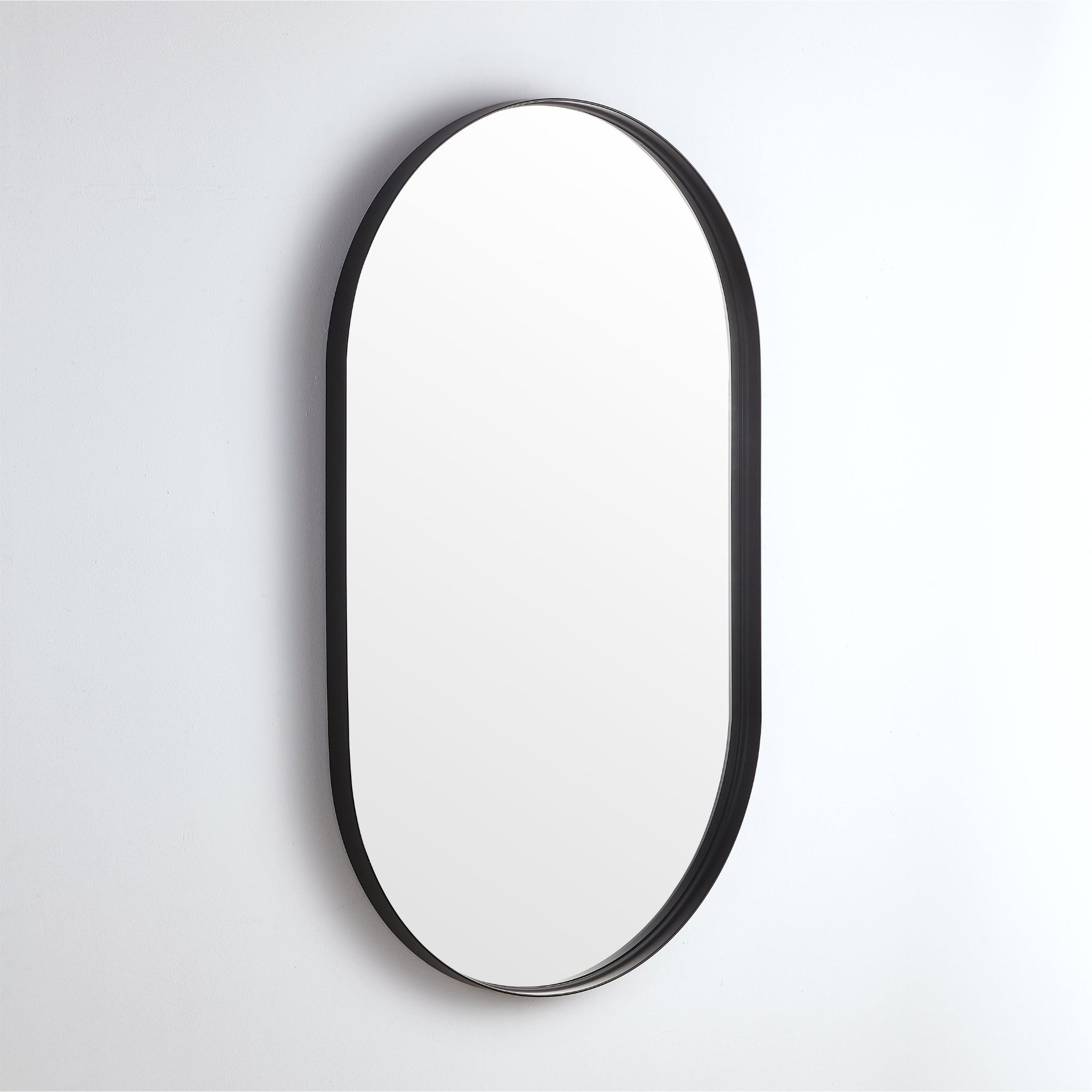 VITO VETRA OVAL ALUMINUM FRAMED MIRROR MATTE BLACK 450X900MM