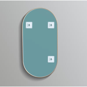 VITO VETRA OVAL ALUMINUM FRAMED MIRROR BRUSHED NICKEL 450X900MM