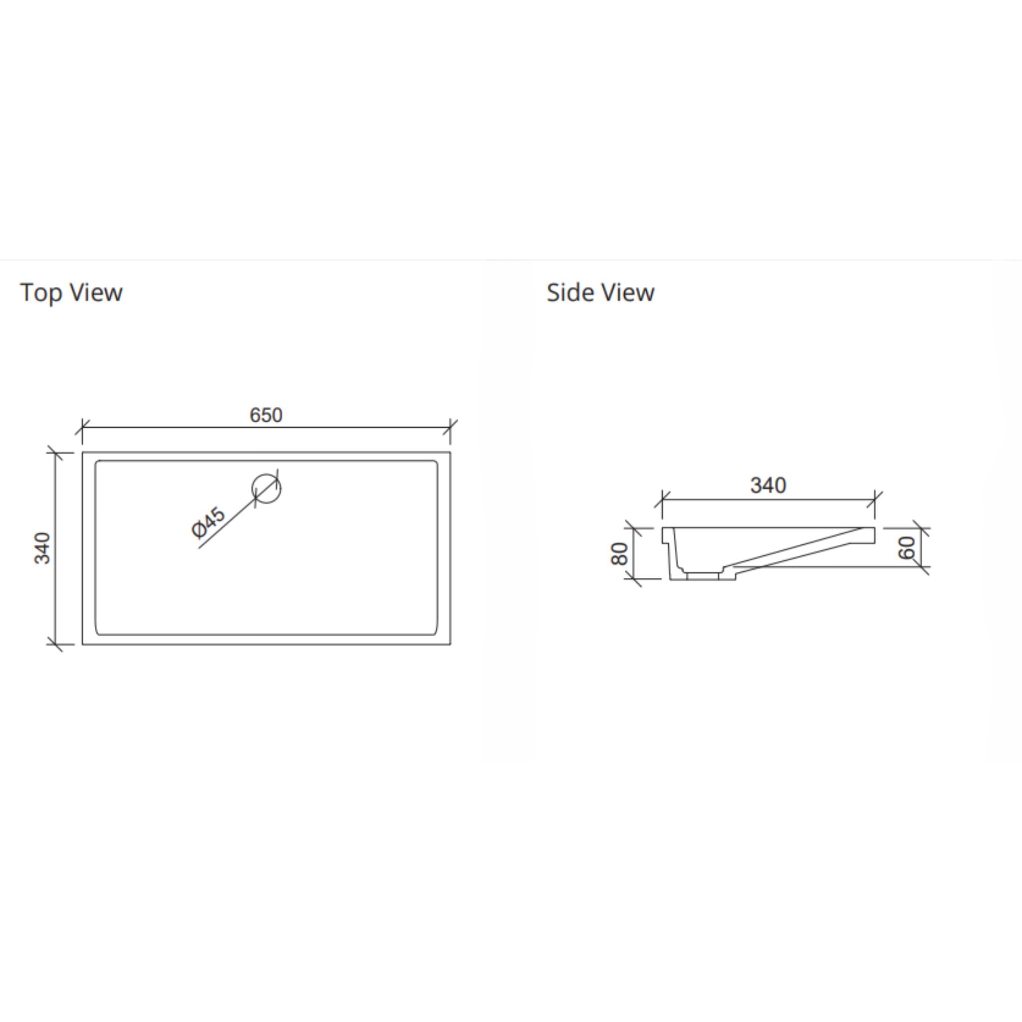 DUROCLASS VOGUE UNDERMOUNT BASIN GLOSS WHITE 650MM