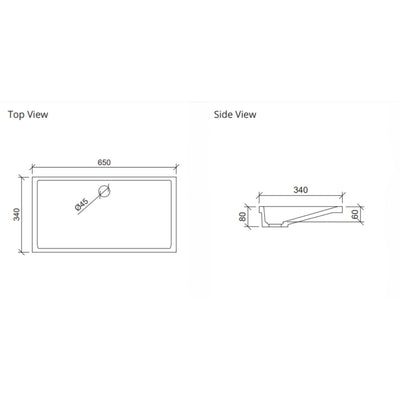 DUROCLASS VOGUE UNDERMOUNT BASIN GLOSS WHITE 650MM