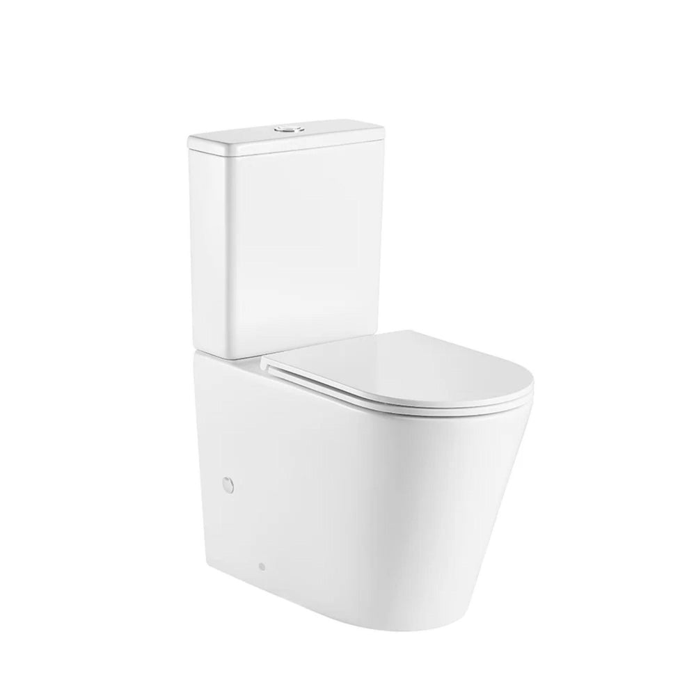 MERCIO VERA RIMLESS AND TORNADO FLUSH BACK TO WALL TOILET SUITE GLOSS WHITE